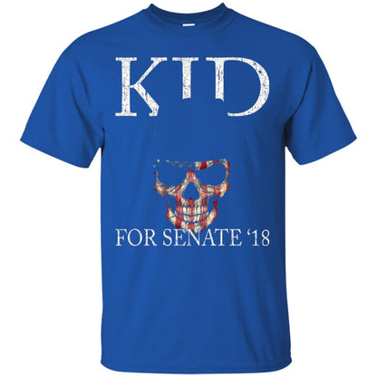 Kid For Senate 2018 Skull Flag And Fedora Rock It T-shirt Royal