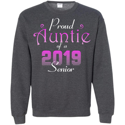 Proud Auntie Of 2019 Senior Aunt Shirt Dark Heather