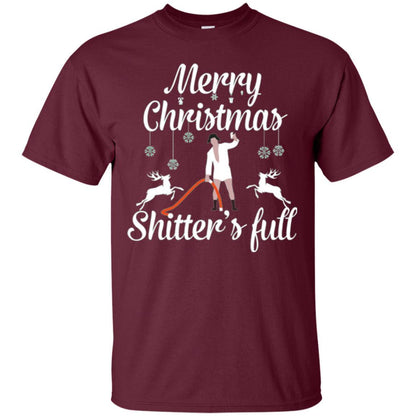 Christmas T-shirt Reindeer Merry Christmas Shitter's Full Maroon