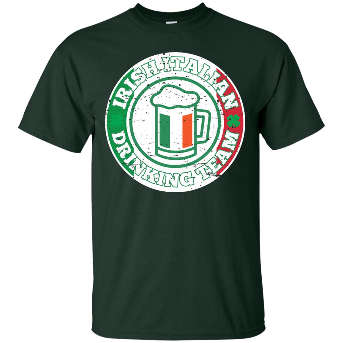 Irish Italian Drinking Team Italy Flag St Patrick_s Day T-shirt Forest