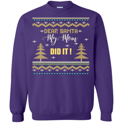 Christmas T-shirt Dear Santa My Mom Did It Purple