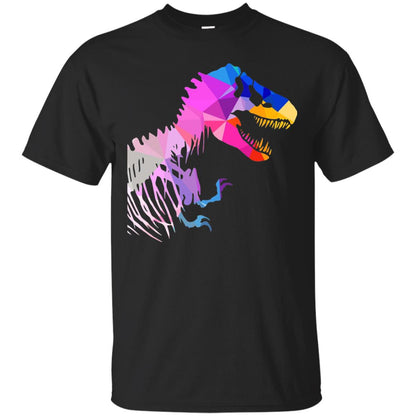 Geometric Abstract Triangular Pattern Dinosaur T-shirt Black