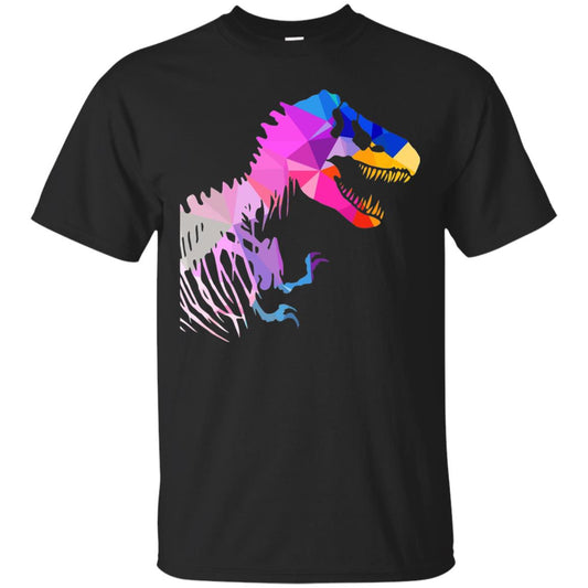 Geometric Abstract Triangular Pattern Dinosaur T-shirt Black