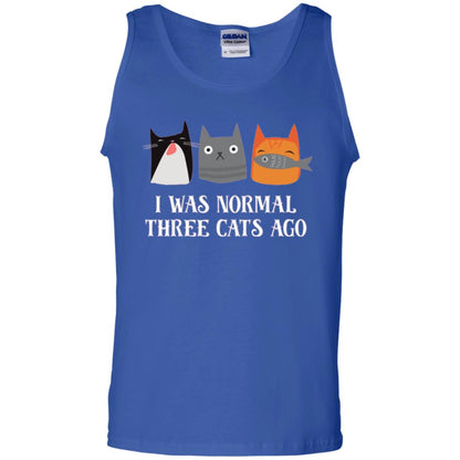 Cat Lovers T-shirt I Was Normal Three Cats Ago Funny Royal