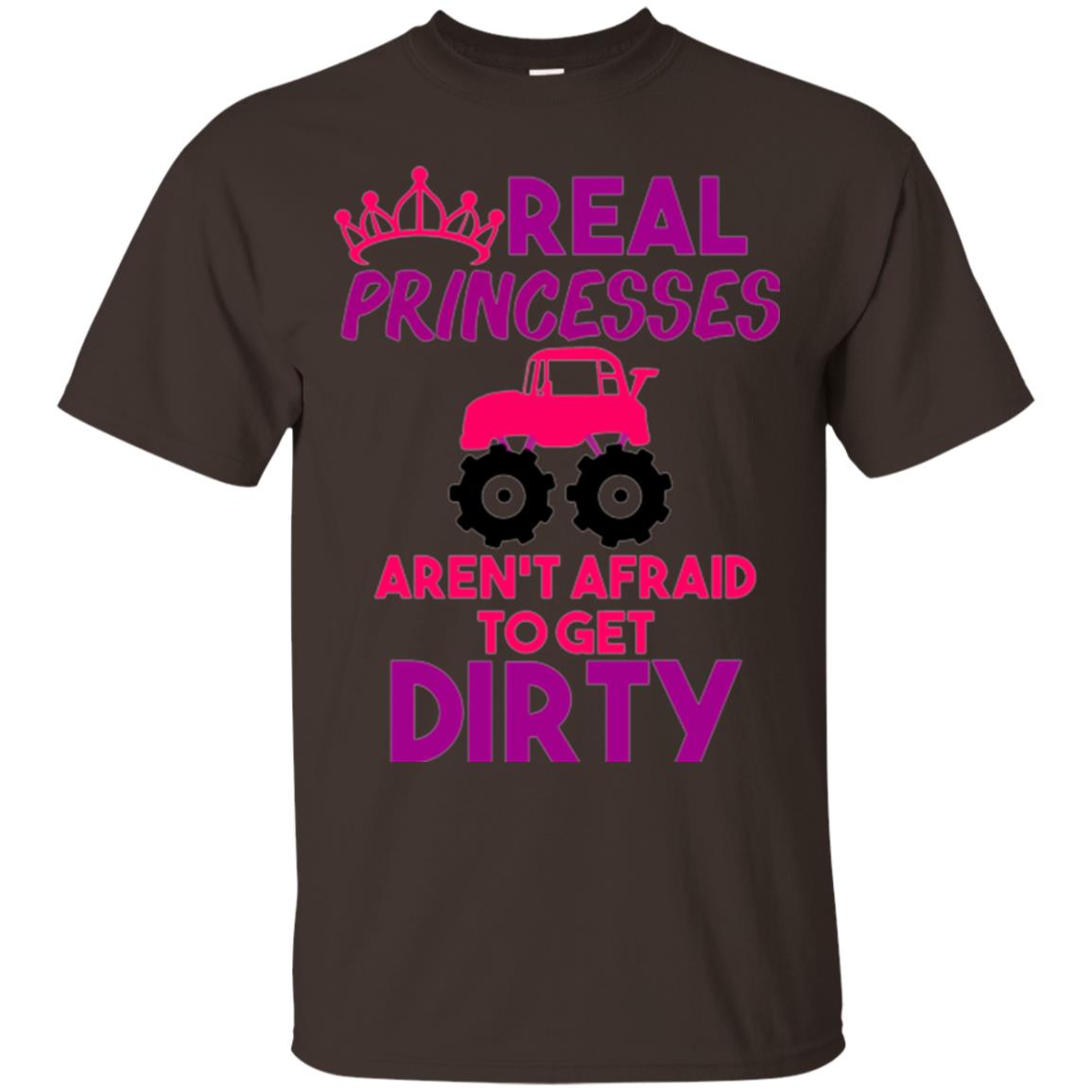 Monster Truck Girl T-shirt Real Princesses Get Dirty Dark Chocolate