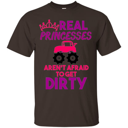 Monster Truck Girl T-shirt Real Princesses Get Dirty Dark Chocolate