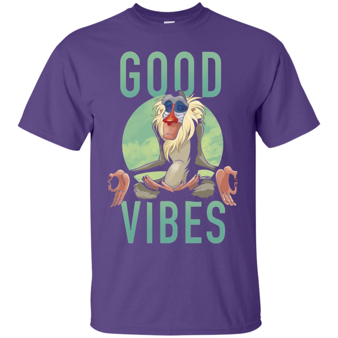 Disney Lion King Rafiki Meditate Good Vibes Graphic T-shirt Purple