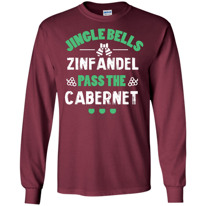 Christmas T-Shirt Jingle Bells Zinfandel Pass The Cabernet Maroon