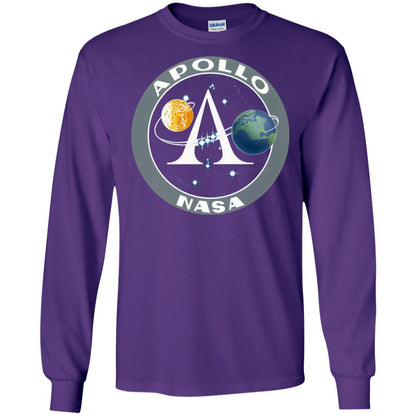 Apollo Program Moon Landing Patch Print Nasa Astronomy T-shirt Purple