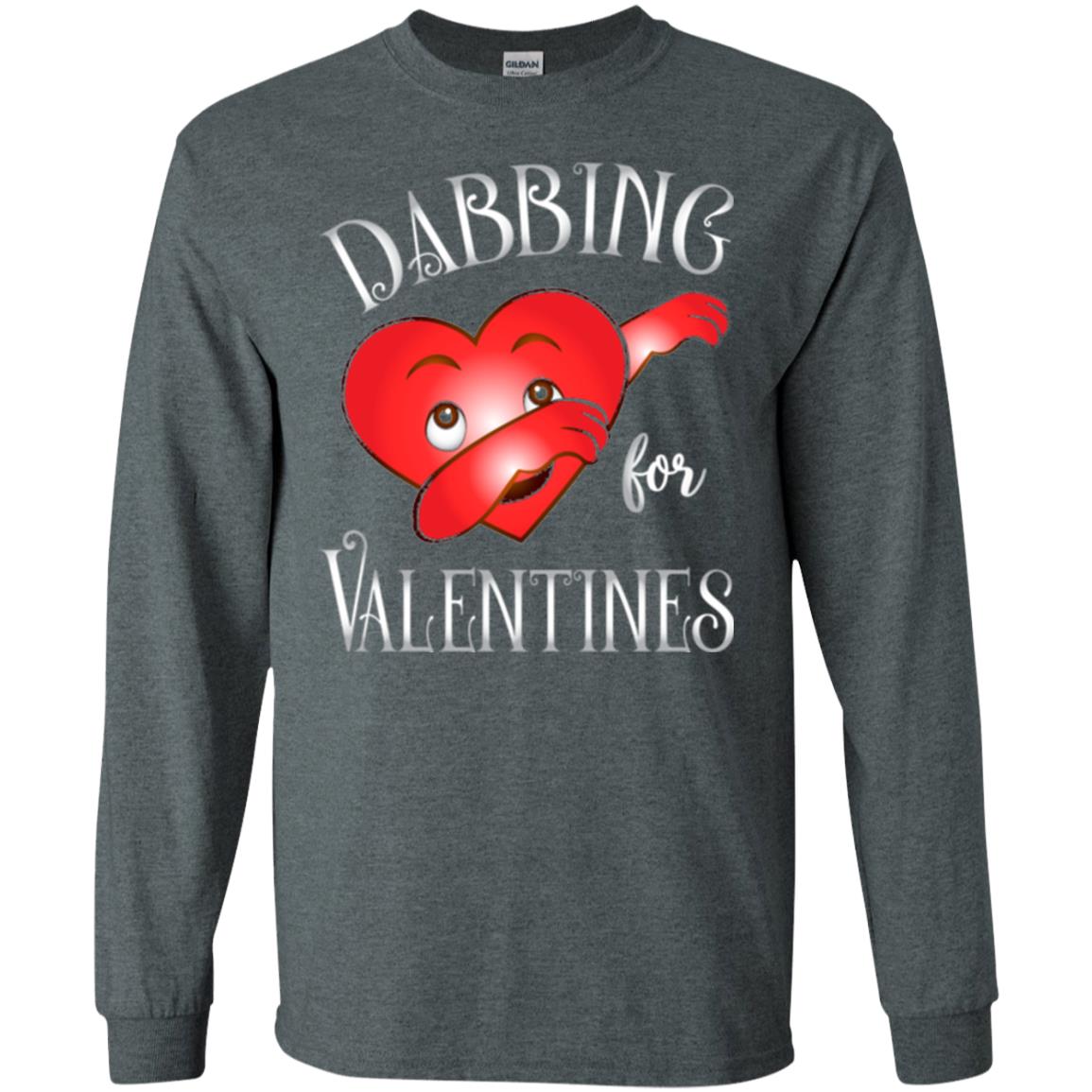Valentines Day T-shirt Dabbing Heart T-shirt Dark Heather