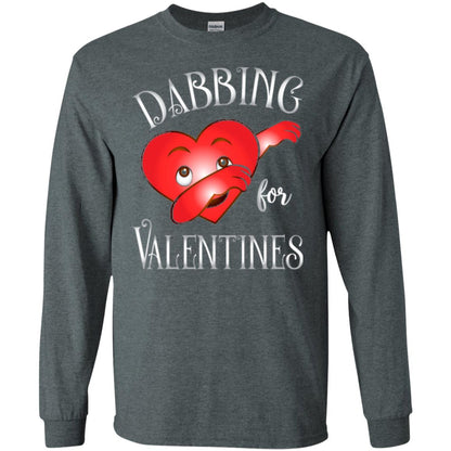 Valentines Day T-shirt Dabbing Heart T-shirt Dark Heather