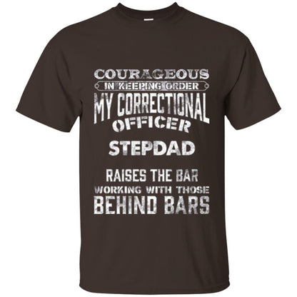 Daddy T-shirt Correctional Officer Step Dad Support Dark Chocolate