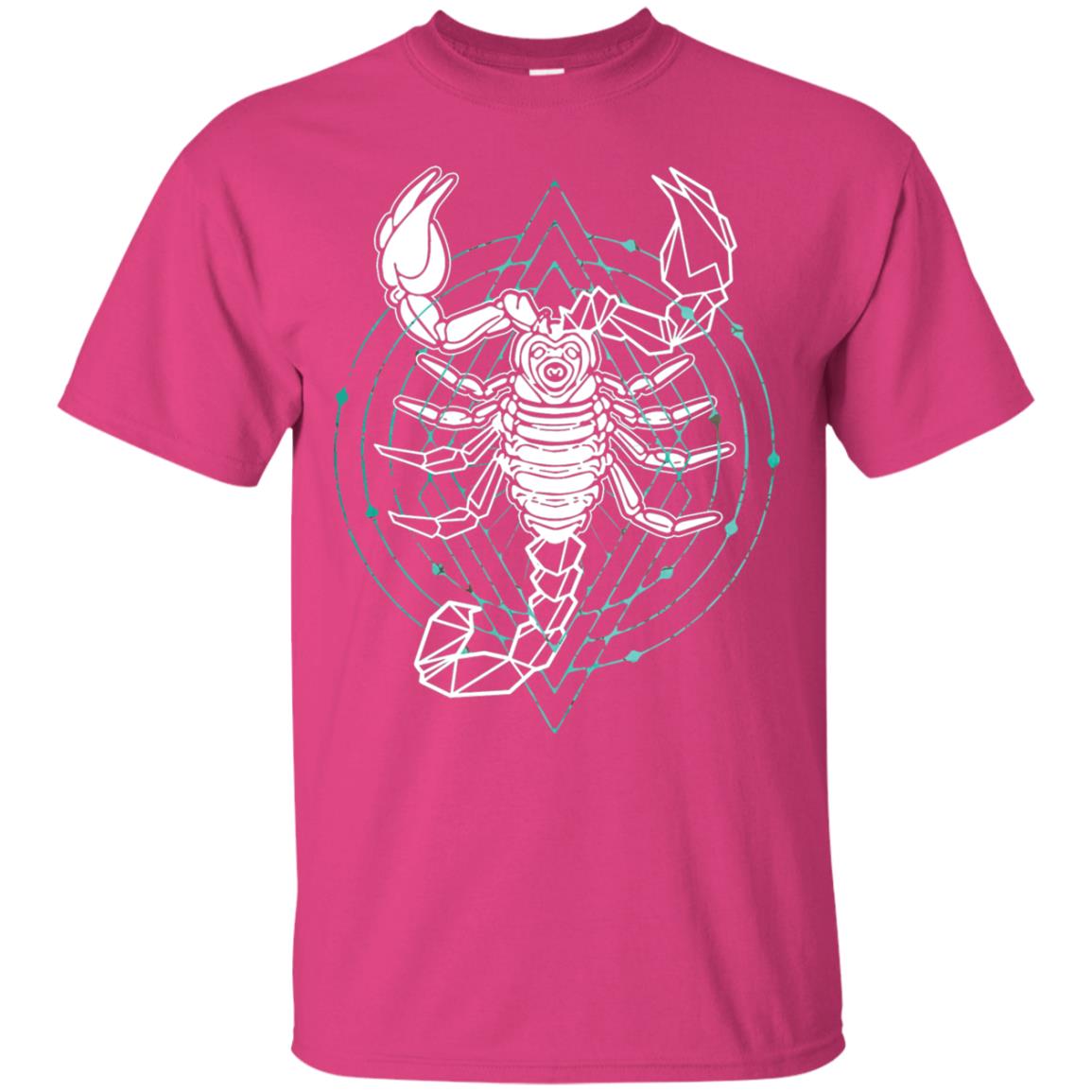 Scorpion Geometric Tribal Design T-shirt Heliconia