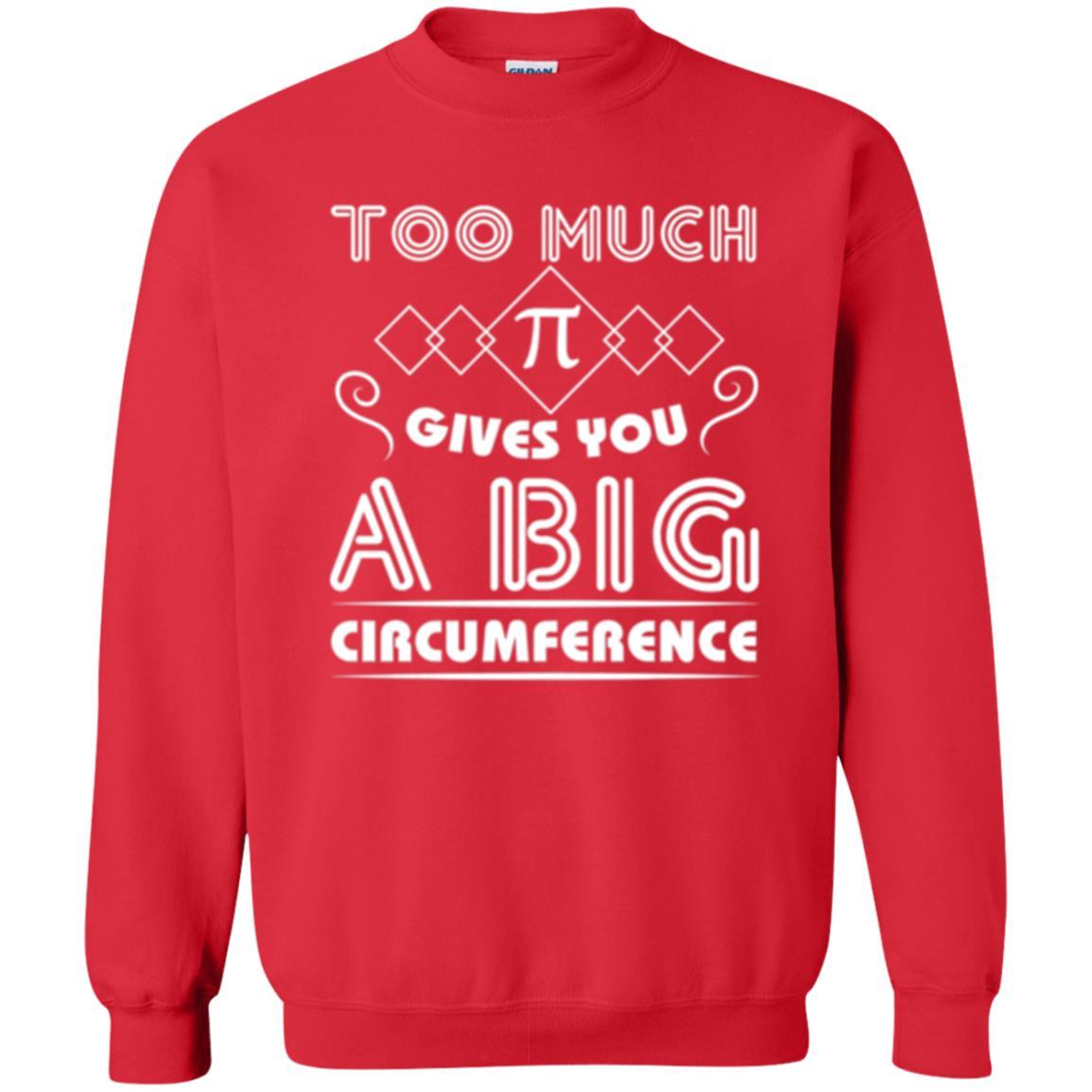 Math Science T-shirt Too Much Pi Gives You A Big Circumference Red