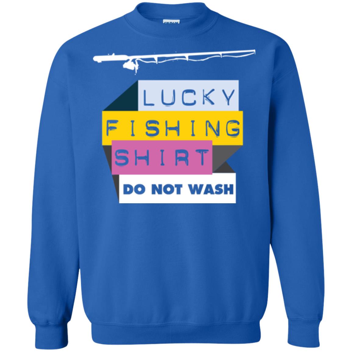 Fisherman T-shirt Lucky Fishing Shirt Do Not Wash Royal