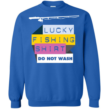 Fisherman T-shirt Lucky Fishing Shirt Do Not Wash Royal