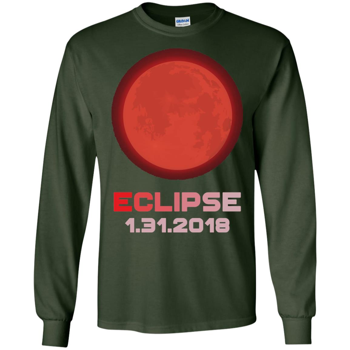 Eclipse January 31st 2018 Total Lunar Eclipse T-shirt Forest Green