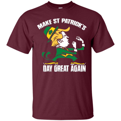 Trump Make St Patricks Day Great Again Funny Trump T-shirt Maroon