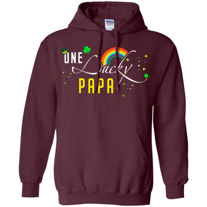 One Lucky Papa St. Patrick_s Day T-shirt Maroon