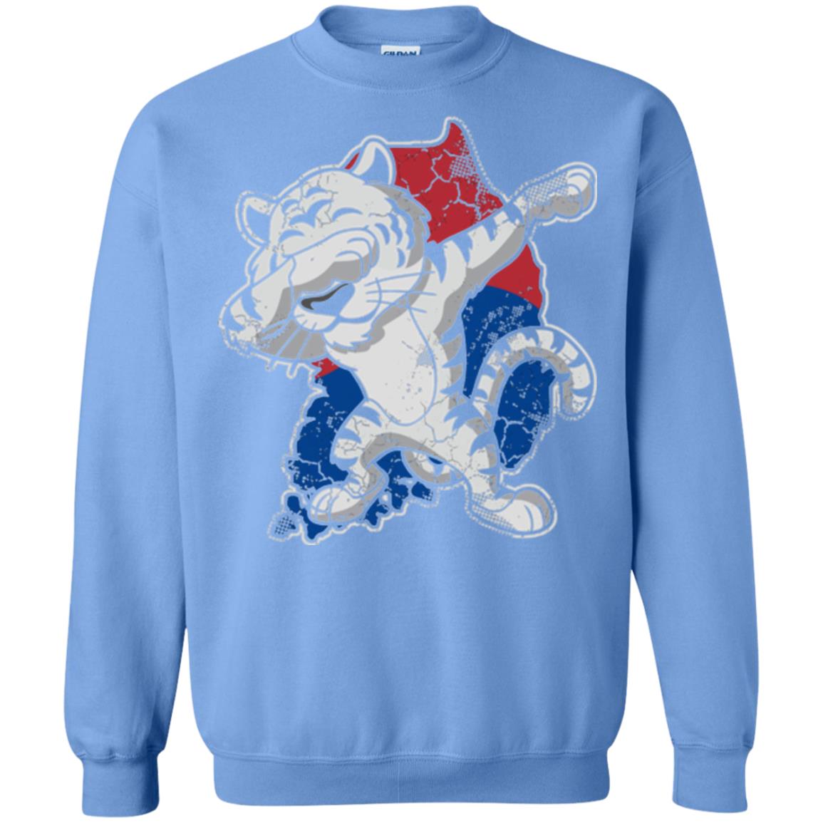 Dabbing White Tiger South Korea Flag T-shirt Carolina Blue