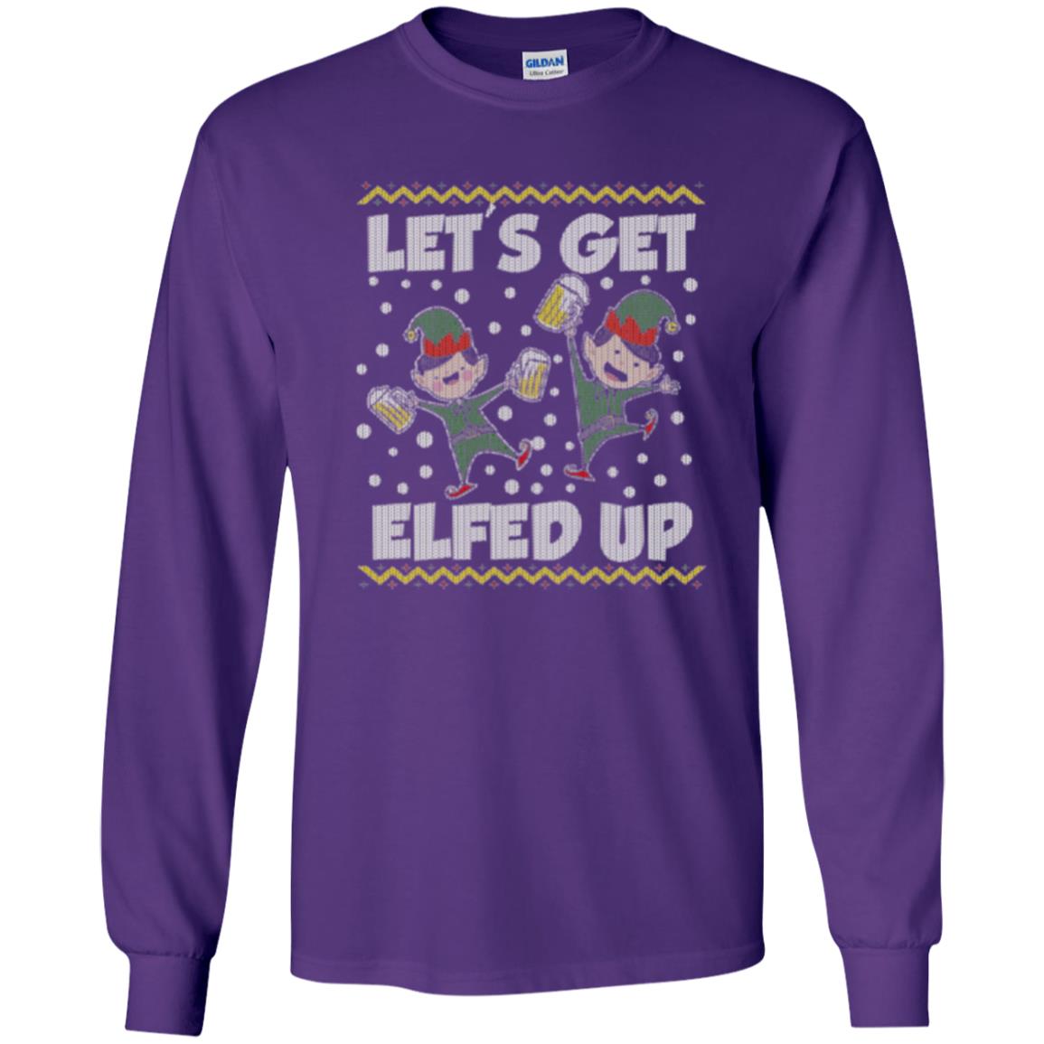 Christmas T-shirt Let_s Get Elfed Up Purple