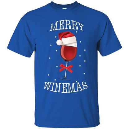 Merry Wine-mas X-mas Wine Drinking Lovers Gift Shirt Royal