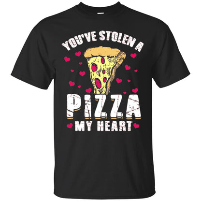 Funny Valentines Day Shirt Food Gift You_ve Stolen Pizza My Heart Black