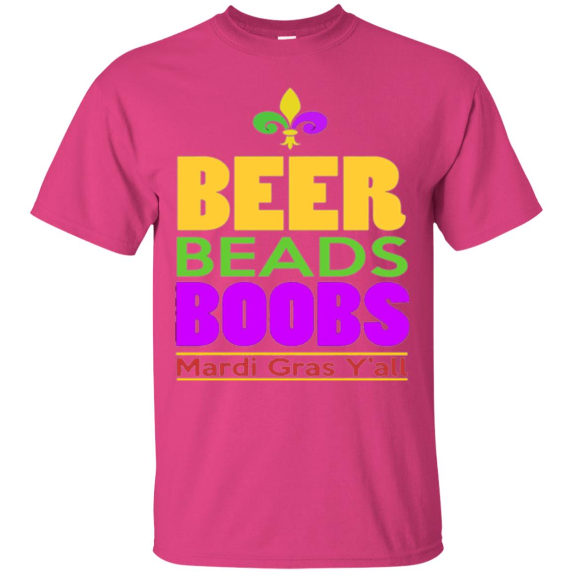 Mardi Gras T-shirt Beer Beads Boobs Heliconia