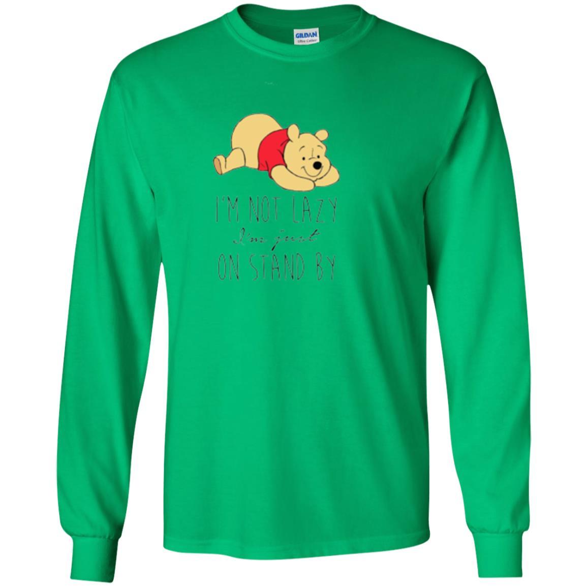 Cartoon T-shirt I'm Not Lazy I'm Just On Stand By Irish Green