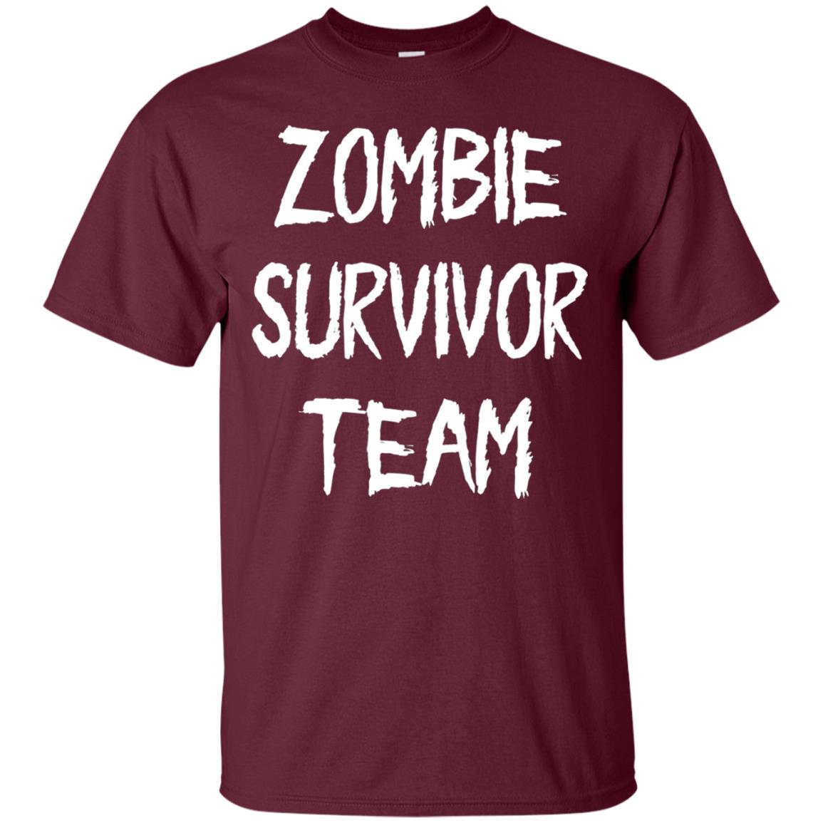 Zombie Lover T-shirt Zombie Survivor Team Maroon