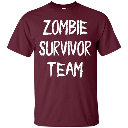 Zombie Lover T-shirt Zombie Survivor Team Maroon