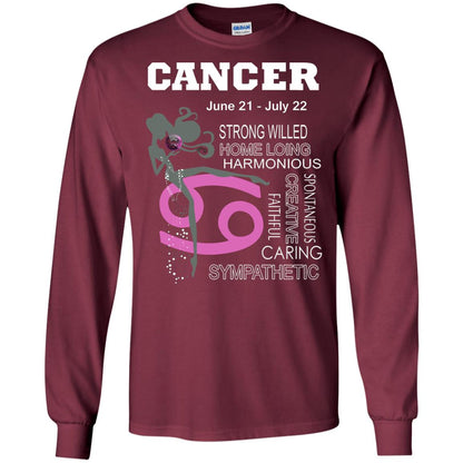 Cancer Strong Willed Home Loing Harmonious Faithful Creative Spontaneous Caring Sympathetic Maroon