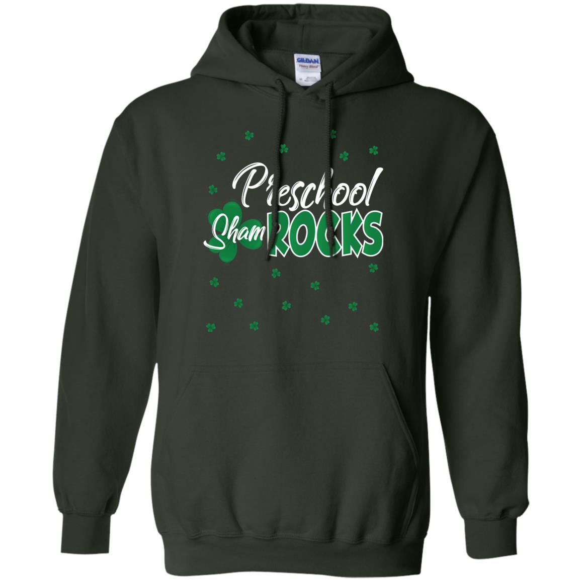 Preschool Shamrocks St. Patrick_s Day School T-shirt Forest Green