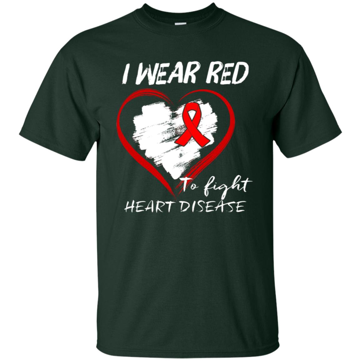 I Wear Red To Fight Heart Disease Shirt Forest