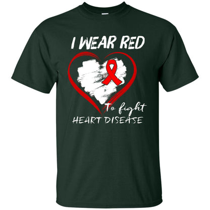 I Wear Red To Fight Heart Disease Shirt Forest