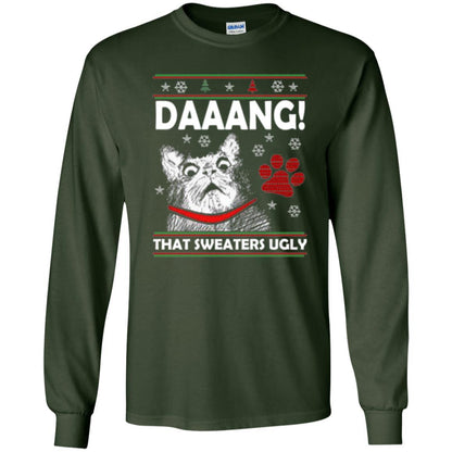 Christmas Cat T-shirt Daaang That Sweaters Ugly Forest Green