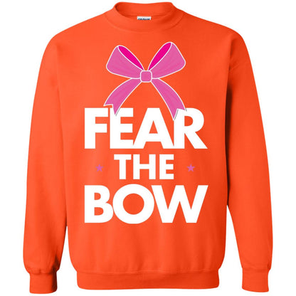 Fear The Bow Big Pink Bow Cheerleader Apparel Shirt Orange