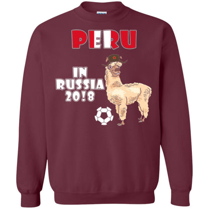 Soccer T-shirt Peru National Team Llama In Russia 2018 Cup Maroon
