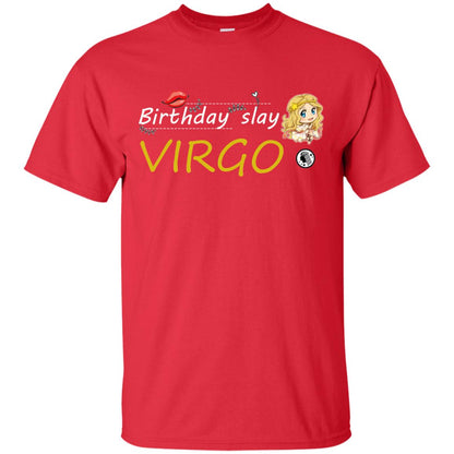 Cute Virgo Girl Birthday Lip Slay T-shirt Red