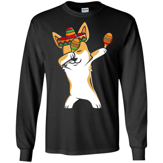 Dabbing Corgi Funny Cinco De Mayo T-shirt Black