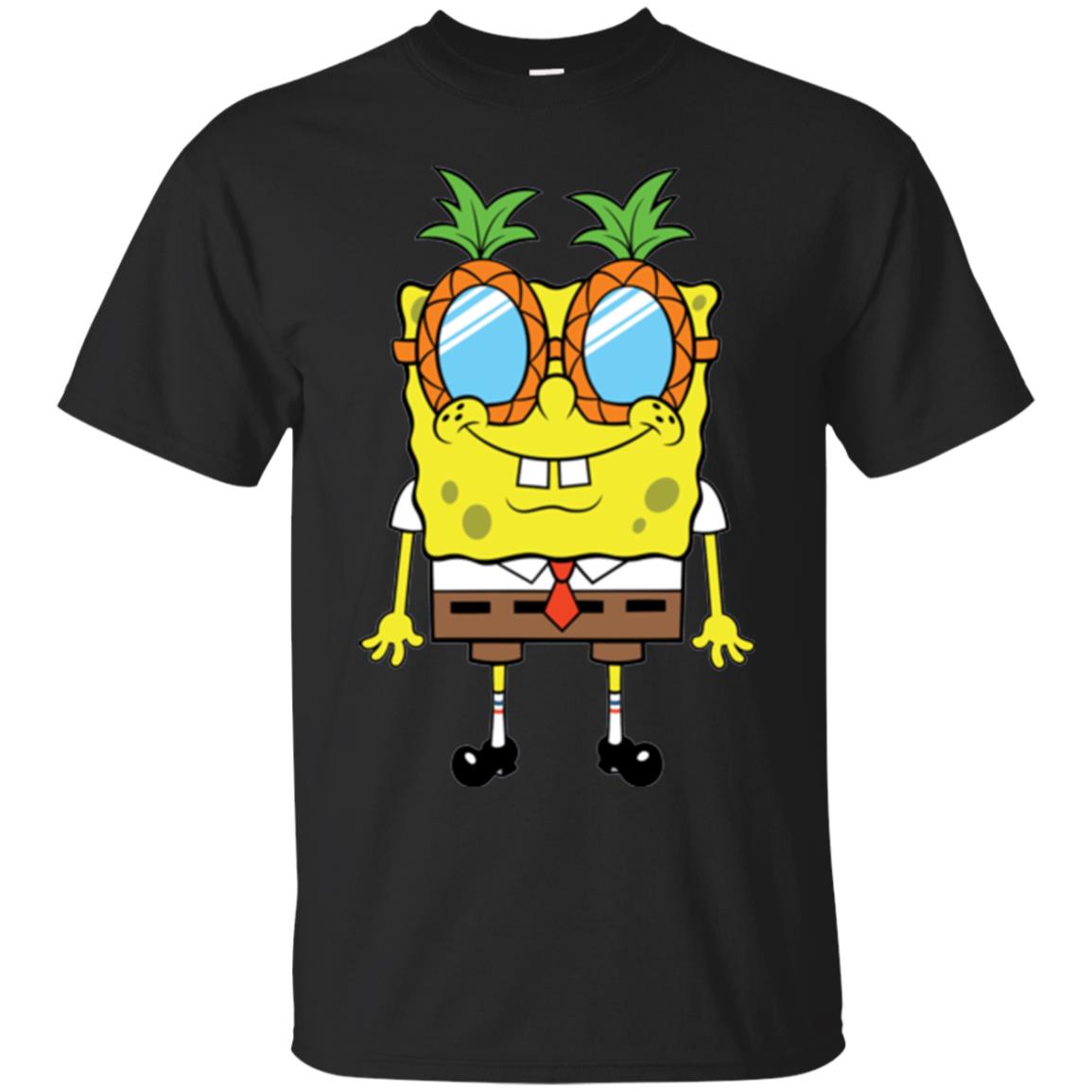 Nickelodeon Spongebob Squarepants Pineapple Glasses T-shirt Black