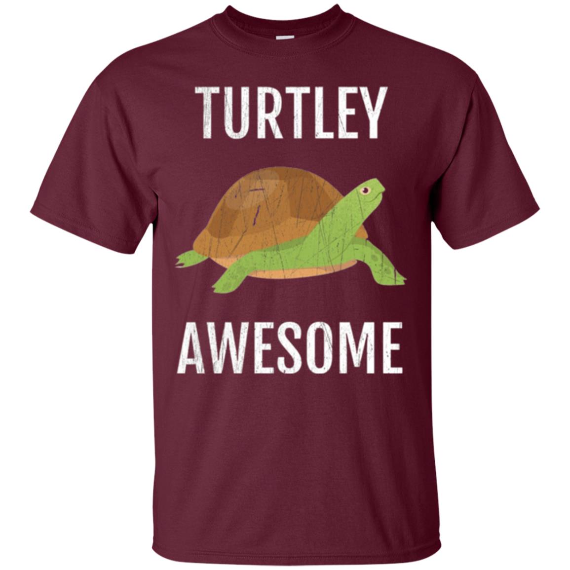 Turtle T-shirt Turtley Awesome Maroon