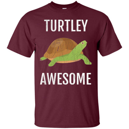 Turtle T-shirt Turtley Awesome Maroon