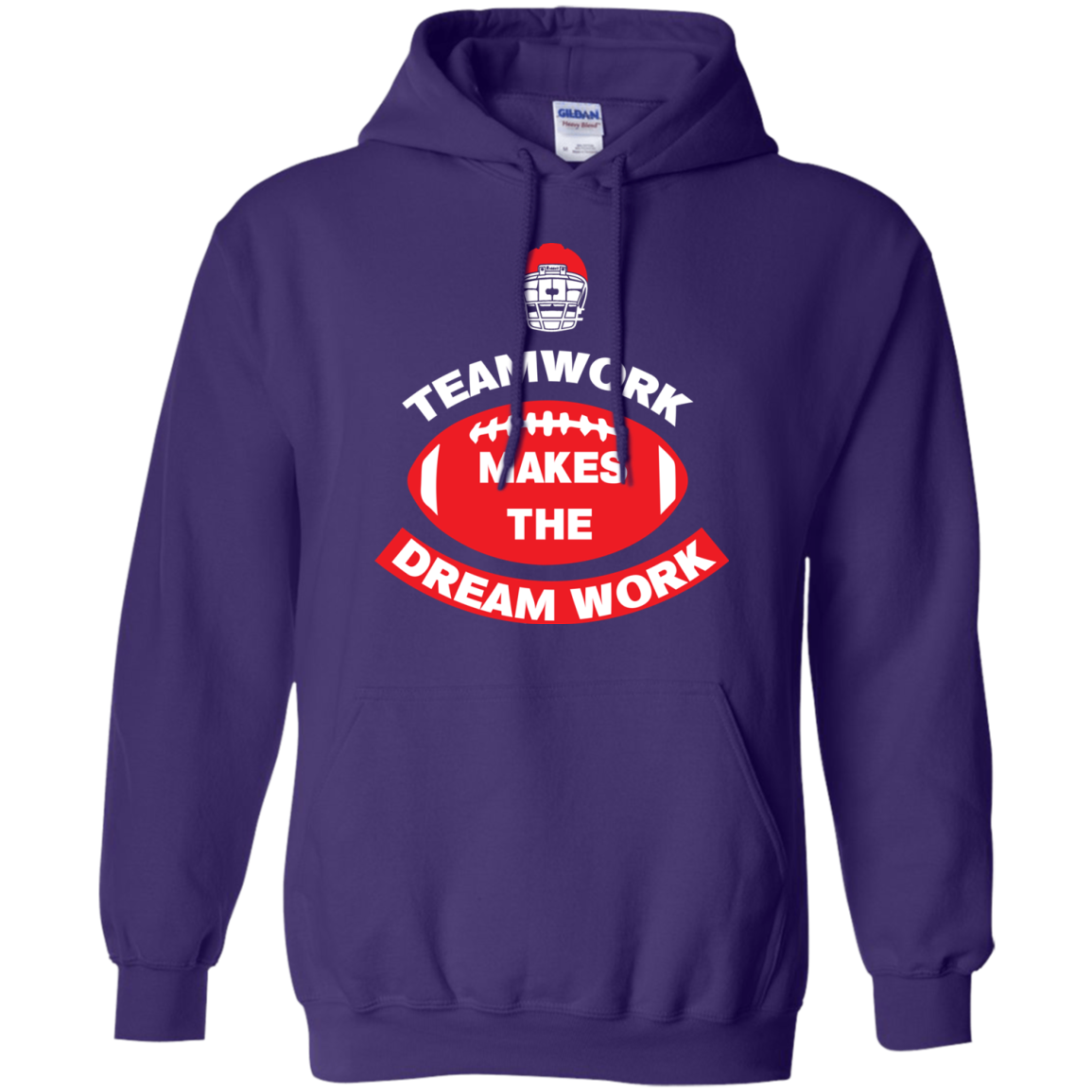 Football T-shirt TeamWork Makes The Dreamwork Purple