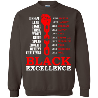 Black Excellence Black Af Proud African American T-shirt Dark Chocolate