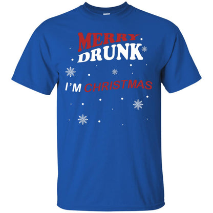 Merry Drunk I'm Christmas I'm Drunk Funny Drunken X-mas Shirt Royal