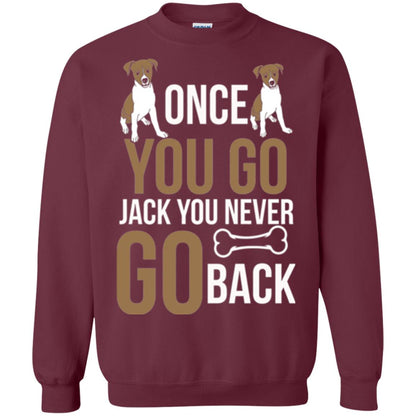 Russell Terrier T-shirt Once You Go Jack You Never Go Back Maroon