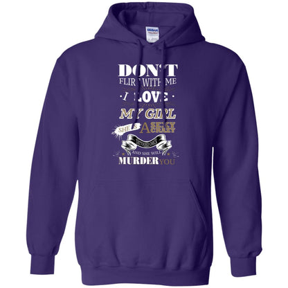 Don't Flirt With Me I Love My Girl She Is A Sexy Crazy Tattooed Chick And She Shirt For Mens Purple