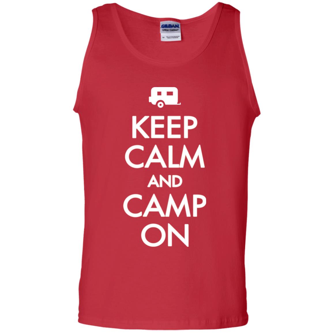 Keep Calm And Camp On Camping Lover Shirt For Camper Red