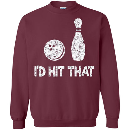 Funny Bowling Lover T-shirt T-shirt I_d Hit That Maroon